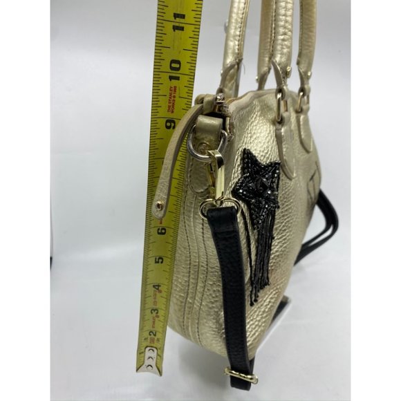 COLE HAAN Tote Bag Gold Customized w Graffiti - Picture 7 of 15